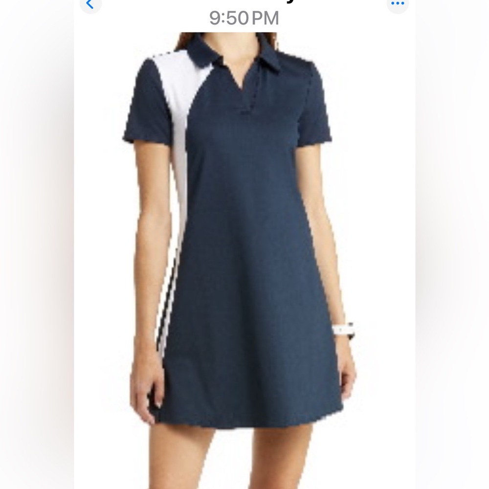 Zella Blue and White Polo Dress Athletic Short Sleeve
